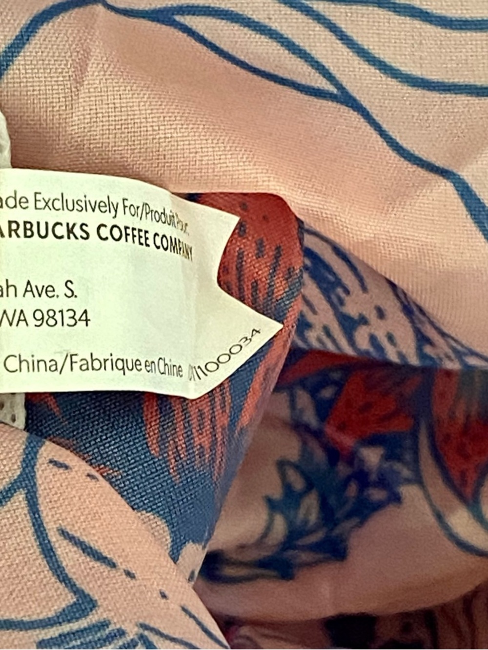 Starbucks Reusable, Packable Pouch, Tote. 2019 Pink Cactus Print - Picture 9 of 10